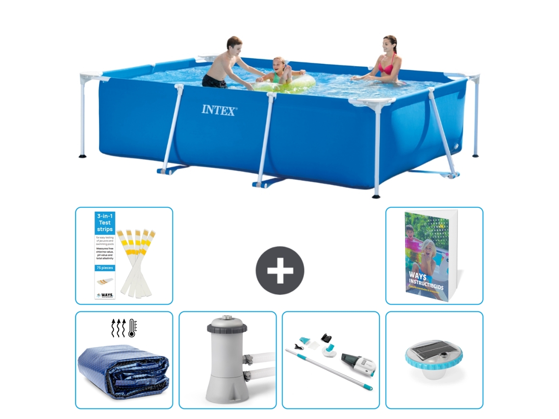 Piscina com Estrutura Retangular 300x200x75 Cm 5 peças S81 INTEX