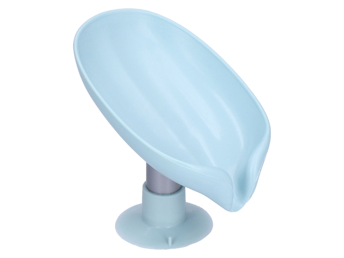 Caixa de sabão em formato de folha azul para armazenamento em banheiro cozinha viagem com silicone abs