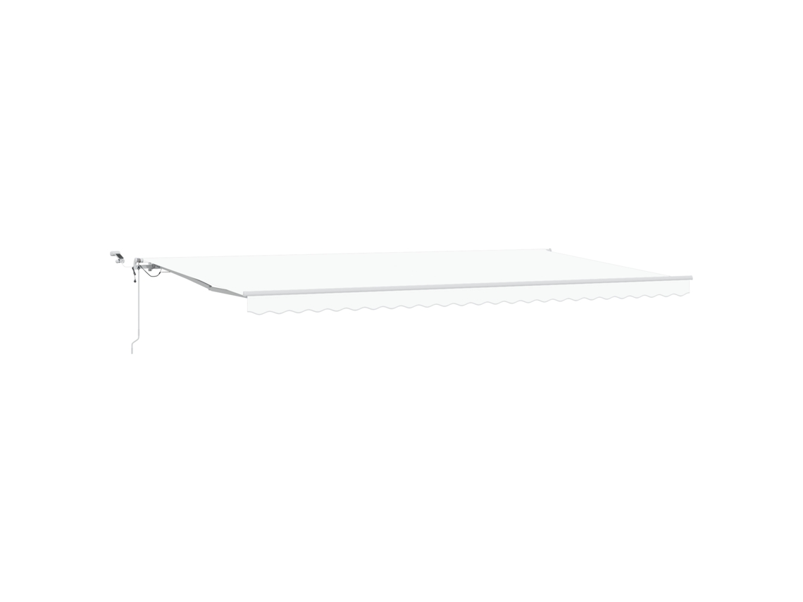 Toldo Retrátil Automático Com Led Branco Vidaxl Branco Alumínio (600 X 350 Cm)
