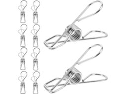 Conjunto Alipis com 10 clipes multiuso em aço inoxidável para fotos, ideais para decoração de casa, fáceis de usar e