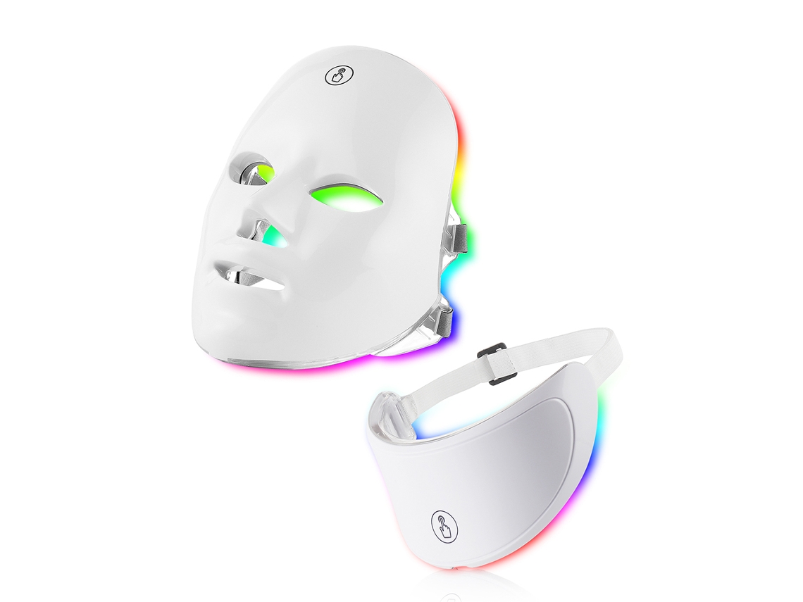 Um Dispositivo De Cuidados Faciais Com Led De 7 Cores Que Combina Terapia De Luz Vermelha Para Beleza E Clareamento Da Pele.
