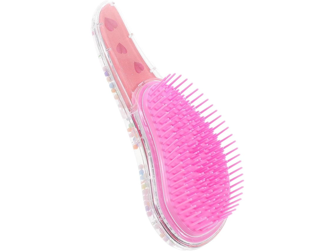 Escova De Cabelo Portátil Sewroro Rosa, Sem Emaranhados, Em Plástico E Silicone, Ideal Para Meninas E Estudantes