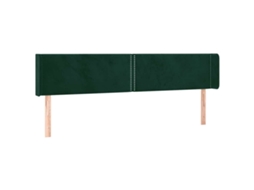 Cabeceira de Cama com Abas Veludo Verde Escuro MAISON EXCLUSIVE (203x16x78 cm)
