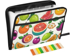 Pasta Com Divisórias, 13 Bolsos, Tamanho A4 E Carta, Com Fecho De Zíper, Material De Escritório, Estampa De Melão