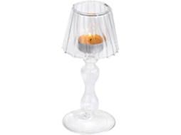 Omni porta Velas de Cristal Transparente Portavelas para Velas Tealight de Vidrio Con Diseño de Lámpara Decorativa para Mesa, Bodas Y Cena