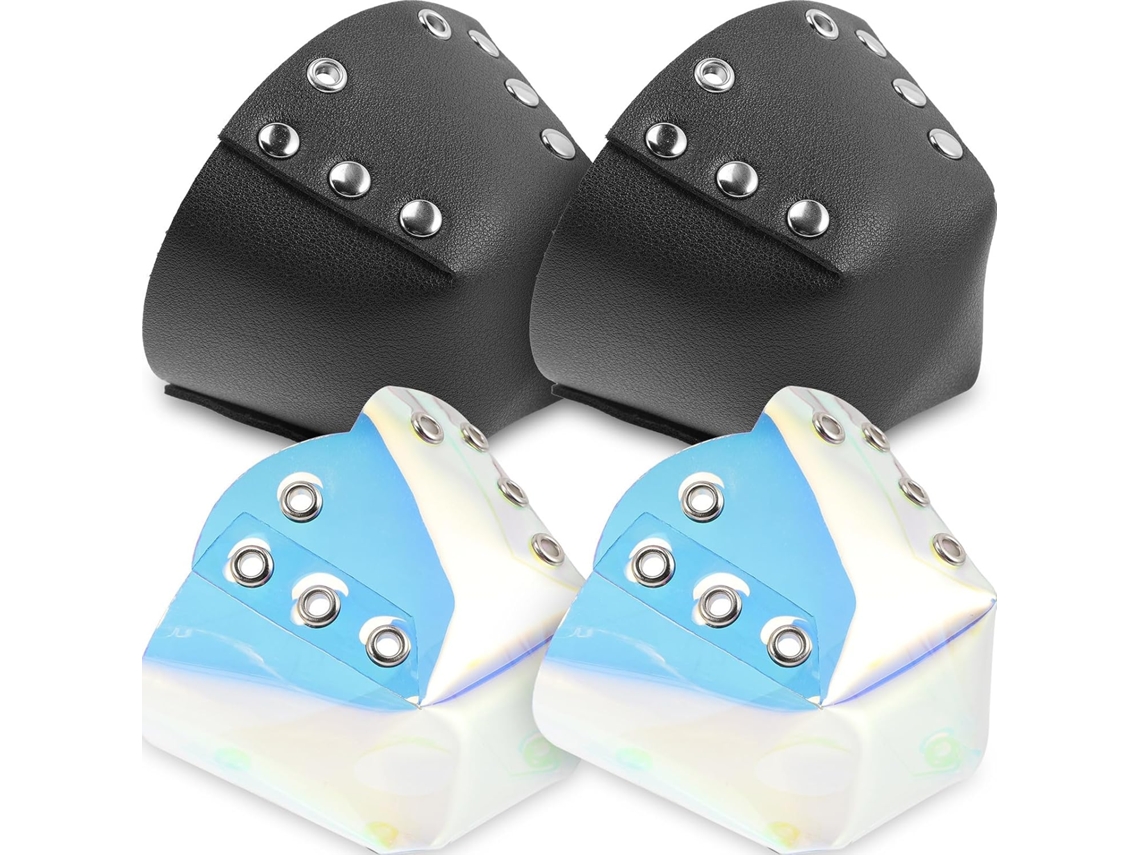 Protetores De Dedos Patins, 2 Pares, Couro E Pvc