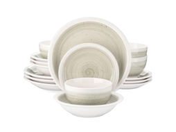 Conjunto De Louça Em Grés, Inclui Pratos De Jantar E Sobremesa, Tigelas Para Cereais E Massas, Bege, 16 Peças Oem