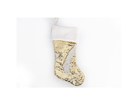 Bota de lantejoulas pendurada decoração de Natal - ouro