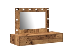 Conjunto 1 Mesa De Maquiagem Moderna Vidaxl Castanho Derivados De Madeira (100 X 40 X 70 Cm)