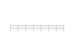 Vidaxl Cerca De Jardim Com Arco Superior Em Aço 1172x100 Cm Preta