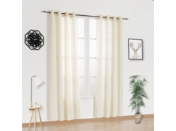 Cortina de Tecido Premium Branco Marfim 140 x 260 cm - Individual