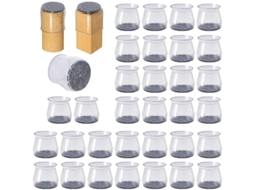 2026 linjou 32 Capas de Silicone Transparentes para Pernas de Cadeira com Almofadas de Feltro (l)