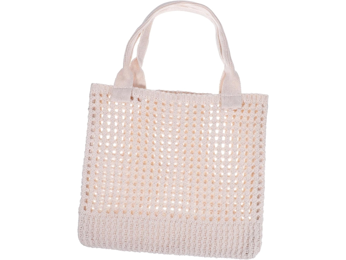 Bolsa De Praia Feminina, Leve E Natural, Em Crochê Vazado, Com Alça De Ombro, Ideal Para Compras E Viagens.