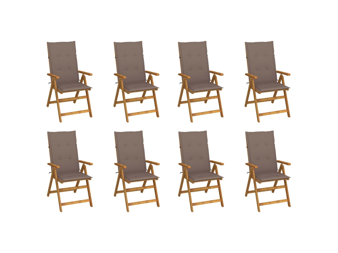 Folding Chair, Folding Chairs Vidaxl Cinzento-acastanhado Madeira (120 X 50 X 3 Cm)