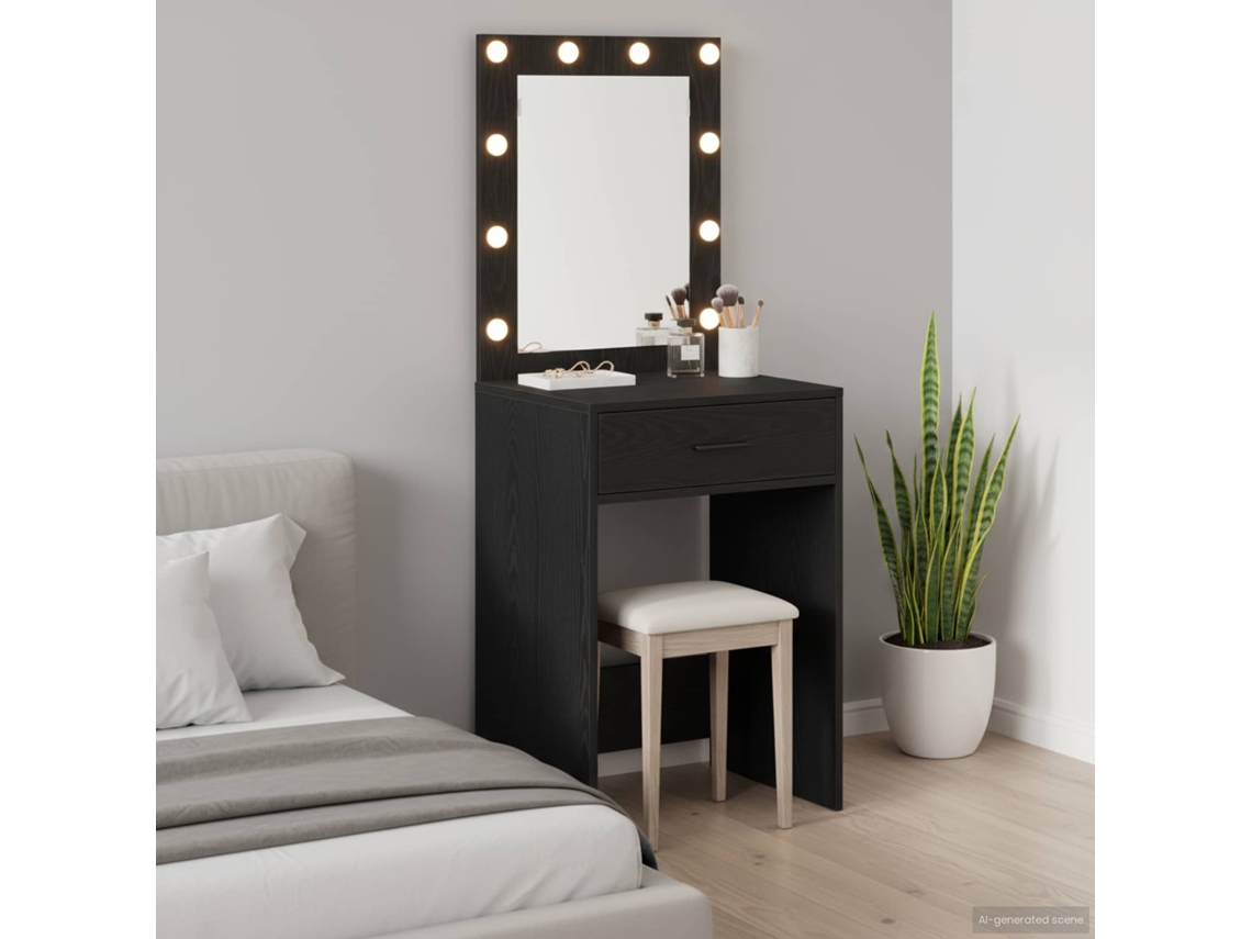 Vidaxl Mesa De Vestir Carvalho Preto 50 X 41 X 135 Cm