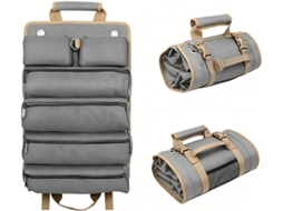 Bolsa de ferramentas portátil, enrolável, dobrável e multiuso, com 6 compartimentos com zíper, ideal para transporte de ferramentas.