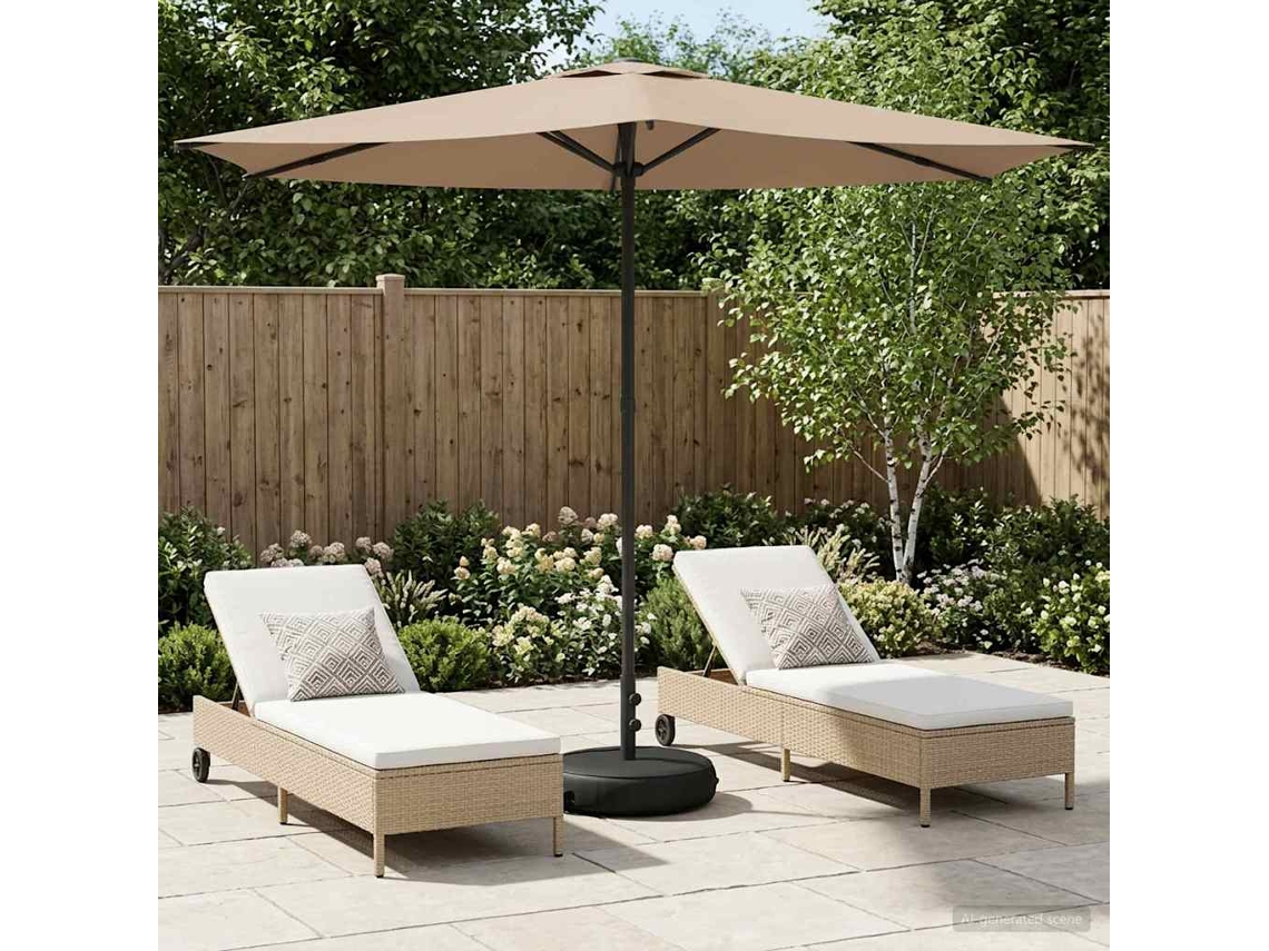 Vidaxl Parasol De Jardim Com Base 270 X 270 Cm Poliéster Retangular