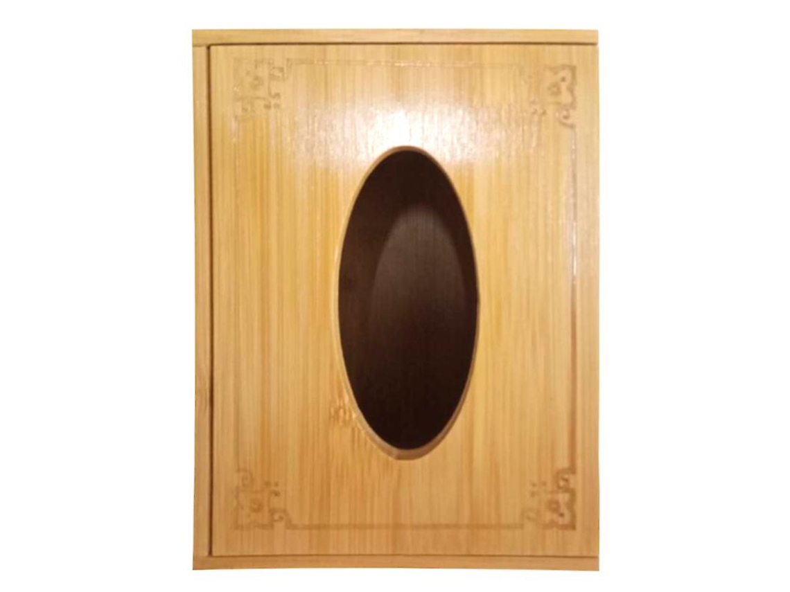 1 Unidade De Capa De Caixa De Tecido De Bambu Retangular