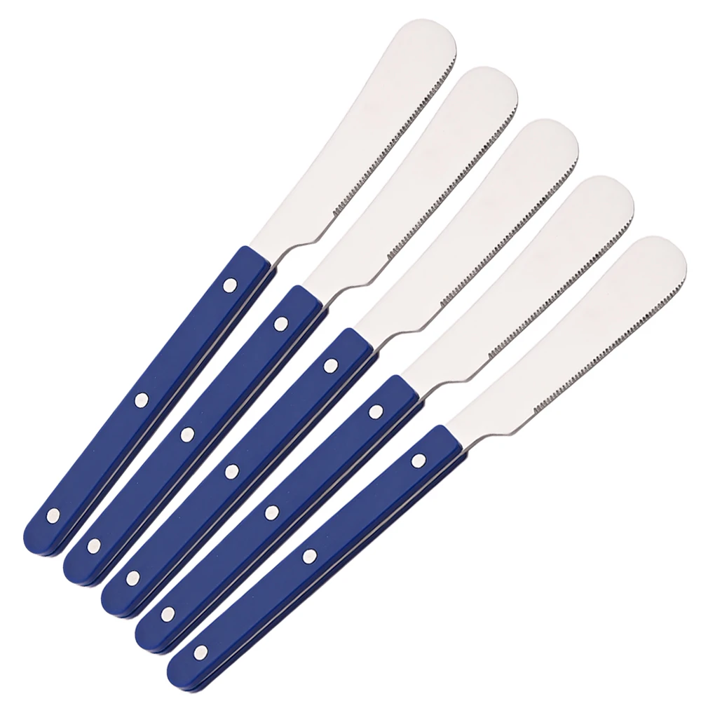 Cortador de Manteiga em Aço Inoxidável, Espalhador de Queijo e Geleia, Utensílio Multifuncional MDUG (azul, 5 Peças)