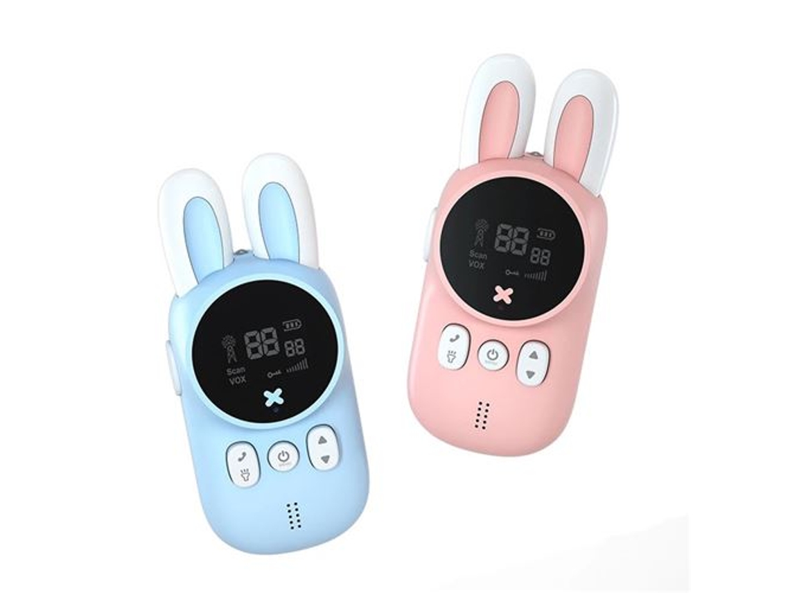 Talkie Walkie 3km Rosa Azul 16x15x6cm Pacote Com 2 Brilvibera