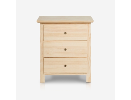 Mesa de Cabeceira Envernizado PEJECAR Castanho (58x50x35cm)
