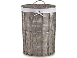 Cesto de Roupa BIGBUY (Cinzento - Tecido - 39x39x50.5 cm)