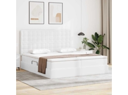Vidaxl Cama com Arrumação e Colchão Branco Puro 180 X 200 Cm