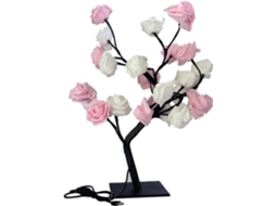 Abaixo, em formato de rosa, para escrita. Bonsai com alimentação USB, ideal para casamentos, casa, sala de estar e quarto.