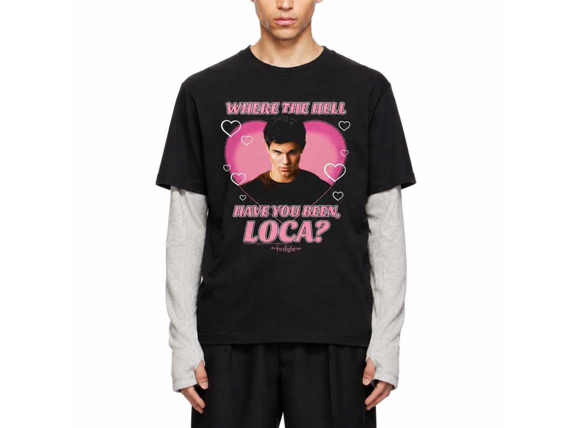 Rockinstone Twilight Movie Loca Heart Black Adult T-shirt Size:xxxl