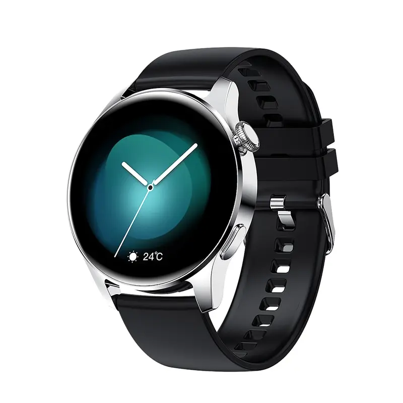 (silicone Prata) Bluetooth Chamada Smartwatch Full Touch Sports Fitness Watch À Prova D'água Frequência Cardíaca