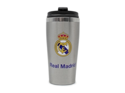 Caneca Térmica Prateada Do Real Madrid Com Tampa 87615