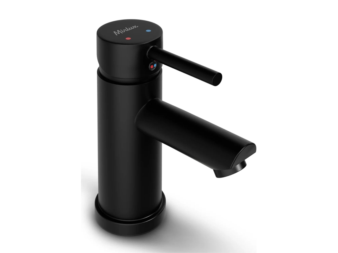 Mirlux Misturador De Lavatório Mirlux Zoe Em Aço Inoxidável Preto – Torneira Monocomando Economizadora De Água