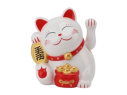 Ronjoe-gato Da Sorte Com Braço Mecânico Acenador Decorativo Plástico Cute 5.5 Polegadas Branco