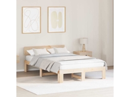 Vidaxl Estrutura Da Cama Com Cabeceira Natural 135 X 190 Cm