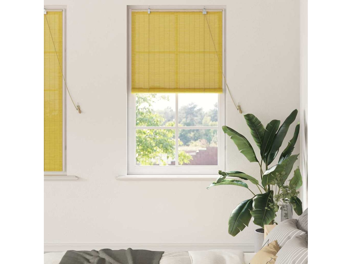 Vidaxl Estores De Rolo Amarelo 80 X 160 Cm Bambu