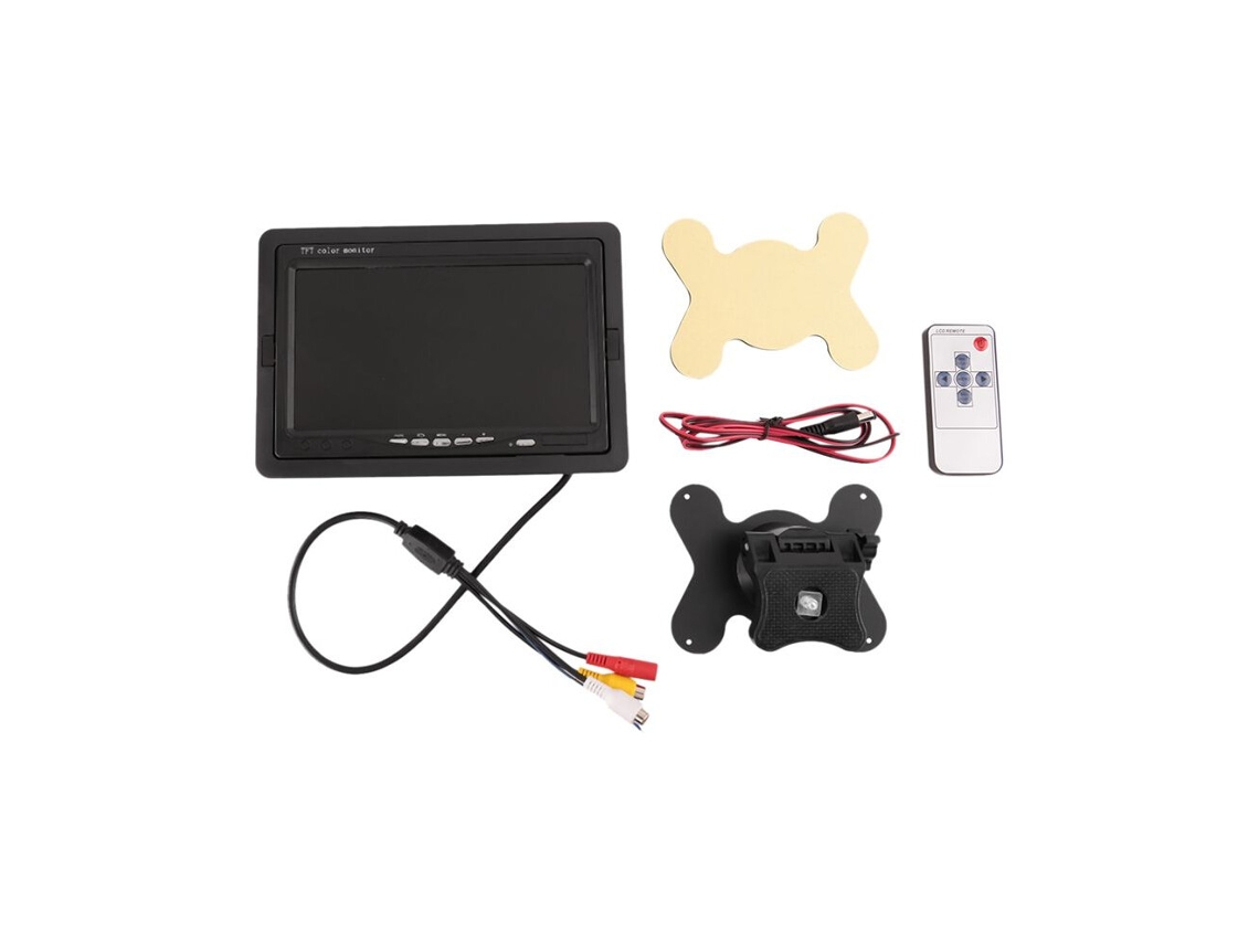 Monitor Tft Lcd A Cores Hd De 7 Polegadas (12v-24v) Para Câmara De Marcha-atrás/estacionamento E Cctv Automóvel_yua