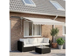 Vidaxl Toldo Retrátil Elétrico Cinza Claro E Branco 3 X 2,5 M