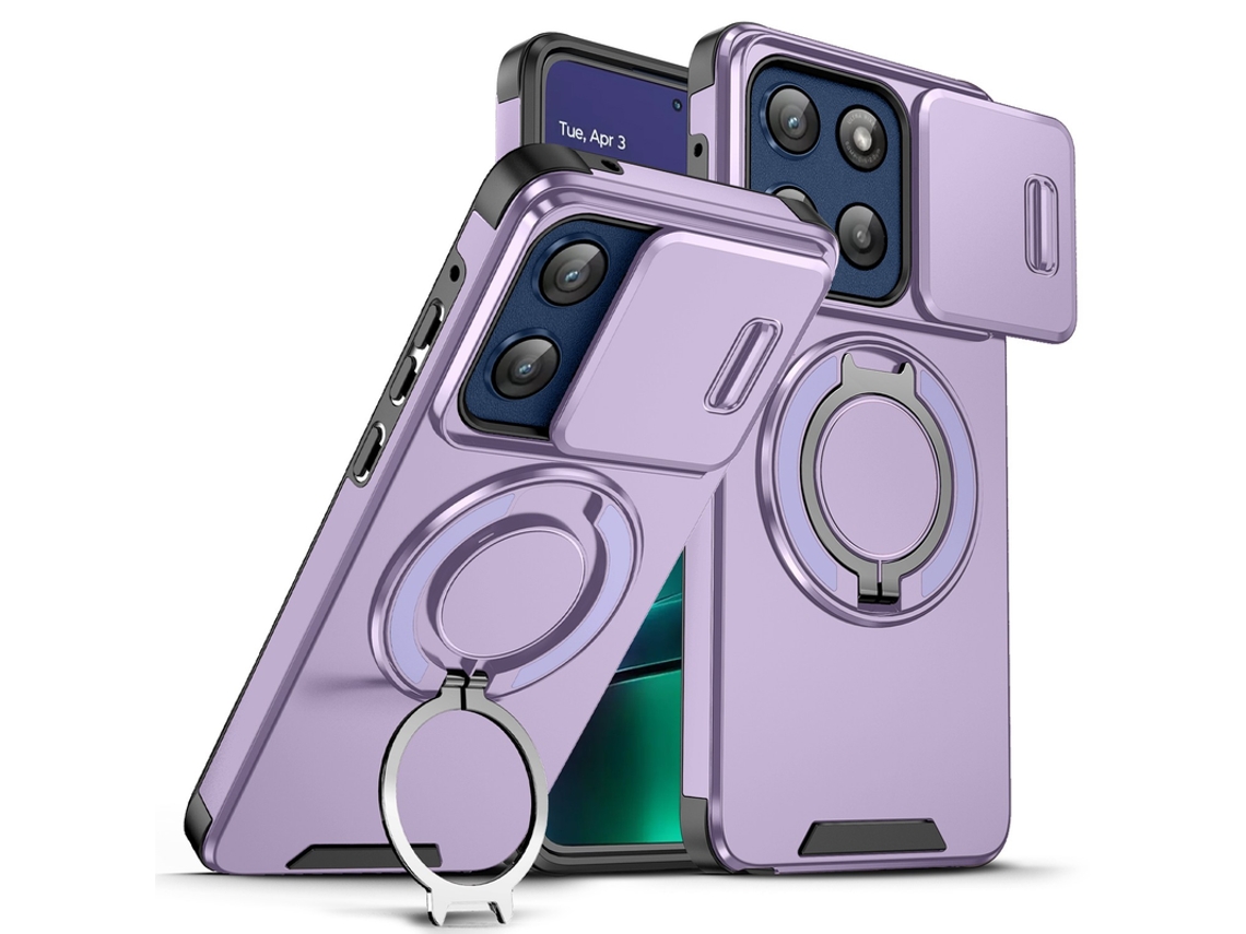 Capa Para Motorola Moto G 5g 2025 Deslizante Câmara Anel Suporte Roxo Czhhmart