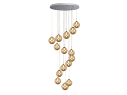 Moderna Luz Pingente de Vidro Âmbar Diam.41Cm G9 Lustre Ajustável em Altura Da Escada 15 Lâmpadas Lâmpada de Corredor de para Sala de Estar NETTLIFE