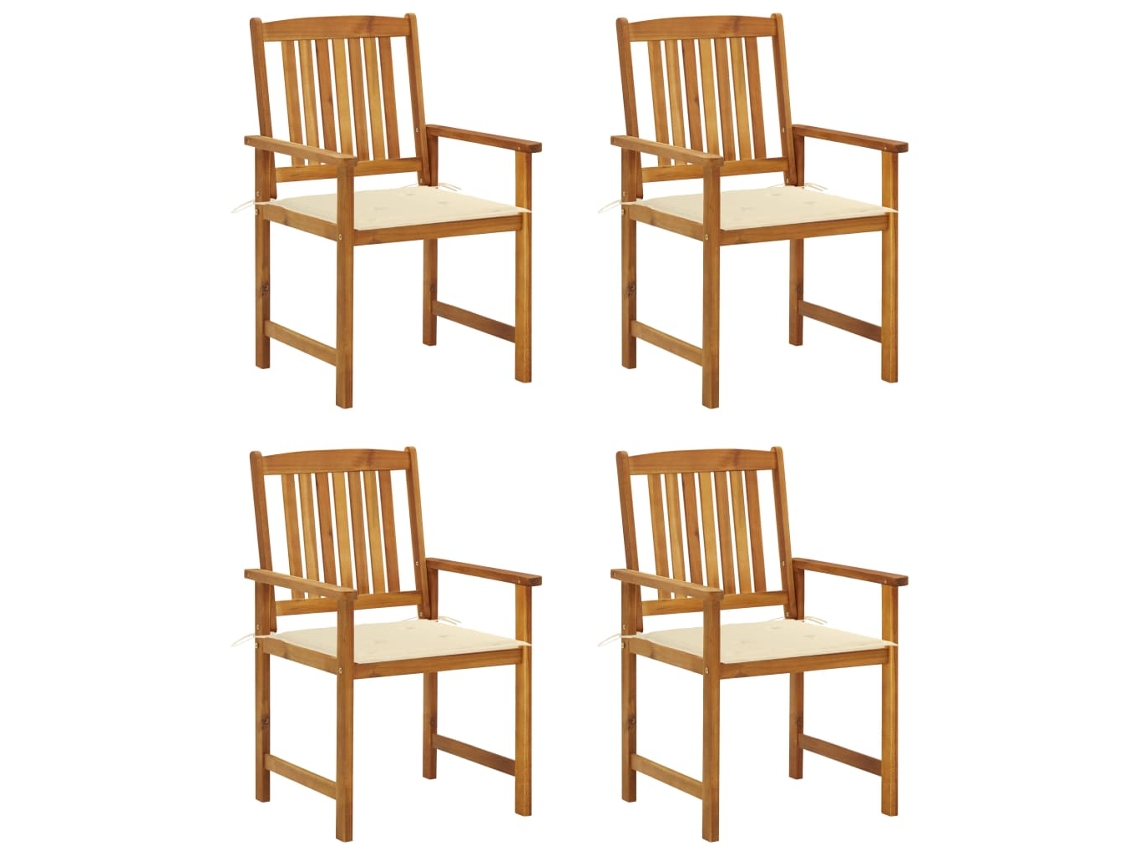 Garden Chair, Garden Chairs Vidaxl Creme Madeira De Acácia (n/a)