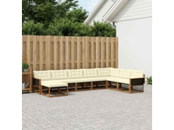 Vidaxl Conjunto De Sofás Para Exterior 8 Unid. Natural E Creme