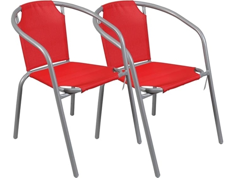 Conjunto de 2 Cadeiras de Jardim em Lona Vermelho THE SECRET HOME