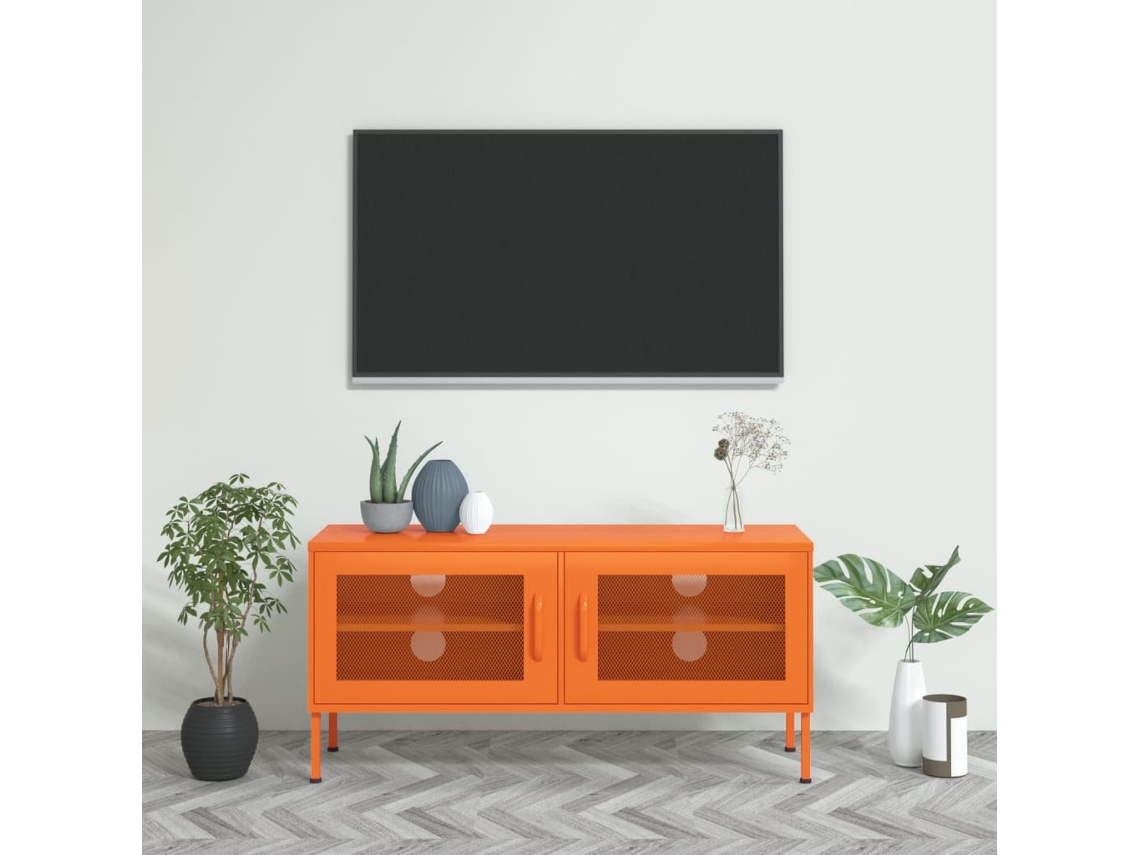 Vidaxl Móvel De Tv Aço 105x35x50 Cm Laranja