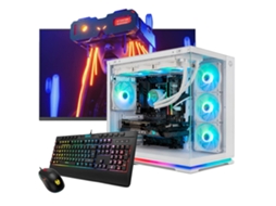 Neo pc Gaming Galaxy Branco NEOPC amd Ryzen 7 5700x 32gb Ddr4 1tb SSD rtx 5060 monitor 27'' Fullhd Windows 11