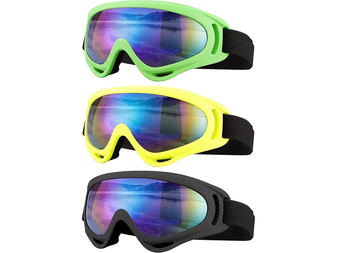 Óculos de Esqui, Óculos de Motocicleta, Pacote com 3 Óculos de Neve para Snowboard BRILVIBERA