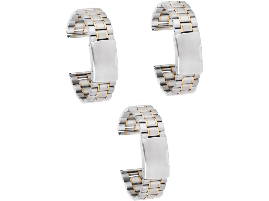 Conjunto 3 Pulseiras Relógio Inoxidável 20mm Aço GOKOCO