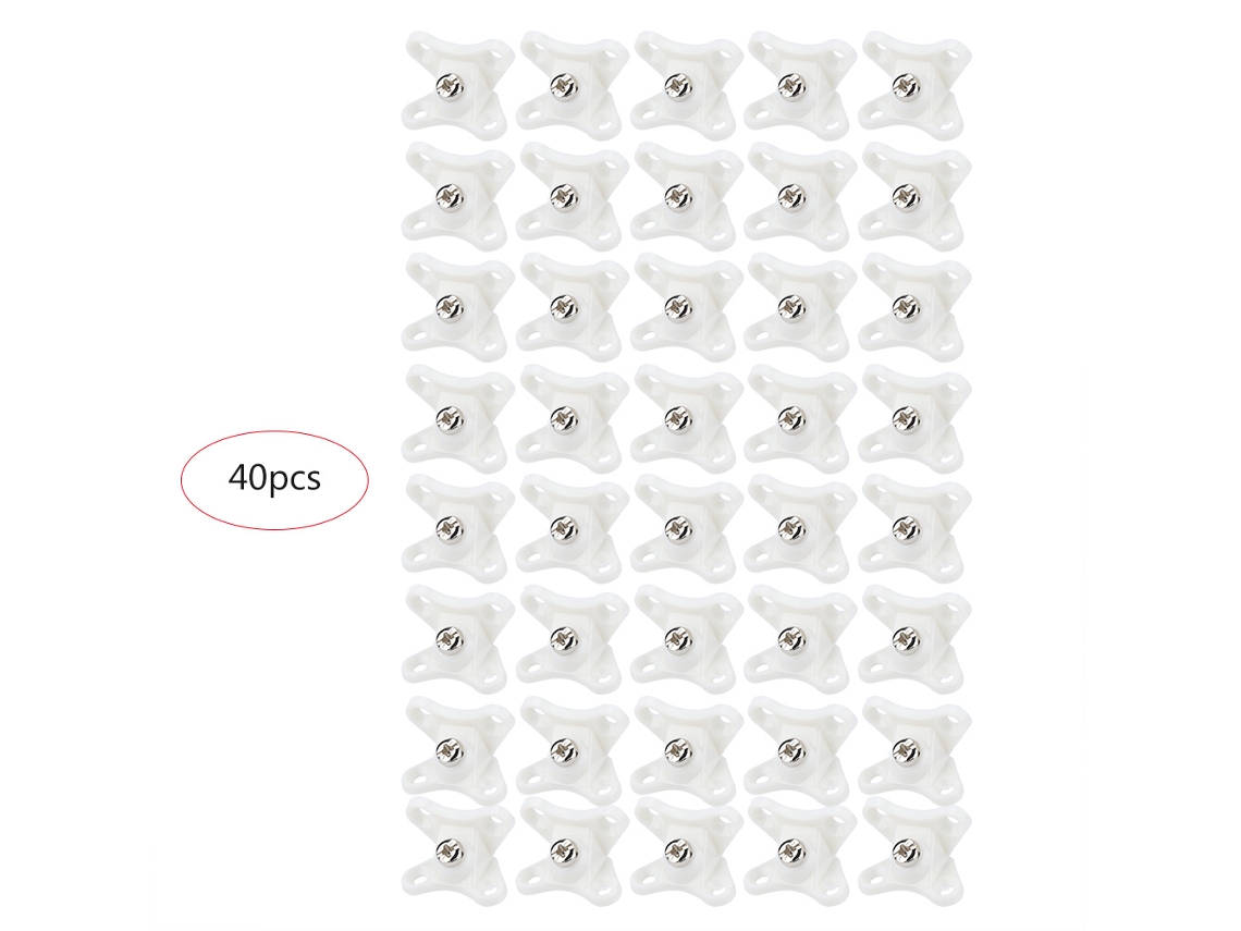 Prateleira Suportes em ângulo reto para guarda-roupa (conjunto com 40 peças, branco)