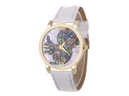 Relógio de pulso casual para mulheres e estudantes, elegante e moderno, com mecanismo de quartzo e pulseira de couro.
