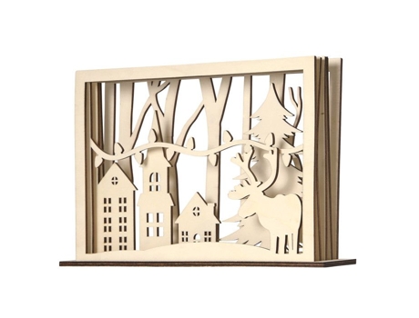 Cena De Natal Em Madeira Entalhada Forma Quadro 28 X 18 X 0,4 Cm Megacrea Diy