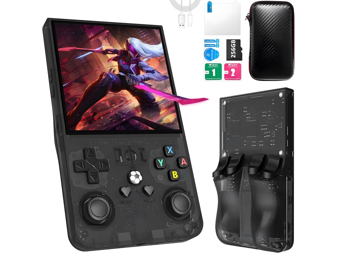 Console de Jogos Portátil R36max VONKELIOS com 256 Gb, 40.000 Jogos, Tela Ips 4 Polegadas